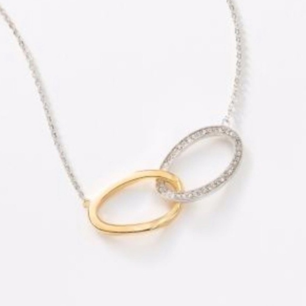 Touchstone crystal Interlocked Ovals Necklace